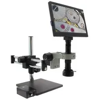 Aven Tools Mighty Cam Eidos [MLS640-260-534] Video Inspection System with Double Arm Boom Stand and Micro Lens, 13.5x to 182x Magnification