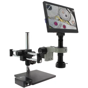 Aven Tools Mighty Cam Eidos [MLS640-260-534] Video Inspection System with Double Arm Boom Stand and Micro Lens, 13.5x to 182x Magnification