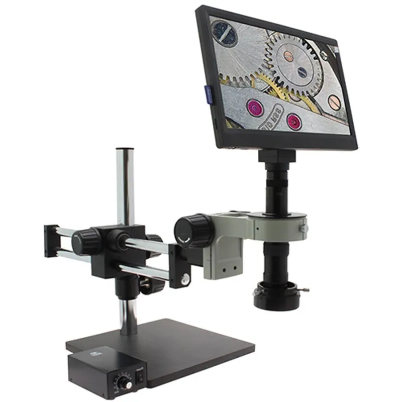 Aven Tools Mighty Cam Eidos [MLS640-260-534] Video Inspection System with Double Arm Boom Stand and Micro Lens, 13.5x to 182x Magnification