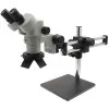 Aven Tools SPZ-50 [SPZ-50-534-223] Stereo Zoom Binocular Microscope on Double Arm Boom Stand with OLED Ring Light, 6.7x to 50x Magnification