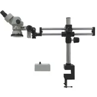 Aven Tools SPZ-50 [SPZ50-209-536] Stereo Zoom Binocular Microscope on Dual Arm Boom Stand with Integrated Ring Light, 6.7x to 50x Magnification