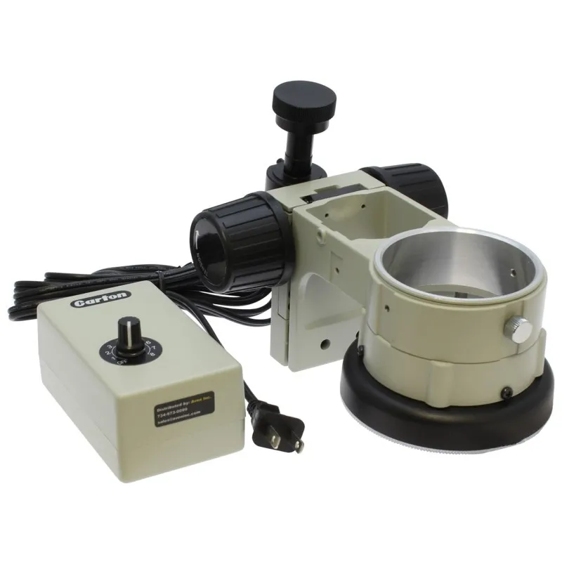 Aven Tools SPZ-50 [SPZ50-209-536] Stereo Zoom Binocular Microscope on Dual Arm Boom Stand with Integrated Ring Light, 6.7x to 50x Magnification