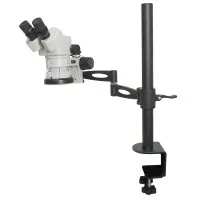 Aven Tools SPZ-50 [SPZ50-209-553] Stereo Zoom Binocular Microscope on Compact Articulating Arm Stand with LED Ring Light, 6.7x to 50x Magnification