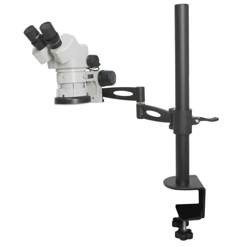 Aven Tools SPZ-50 [SPZ50-209-553] Stereo Zoom Binocular Microscope on Compact Articulating Arm Stand with LED Ring Light, 6.7x to 50x Magnification
