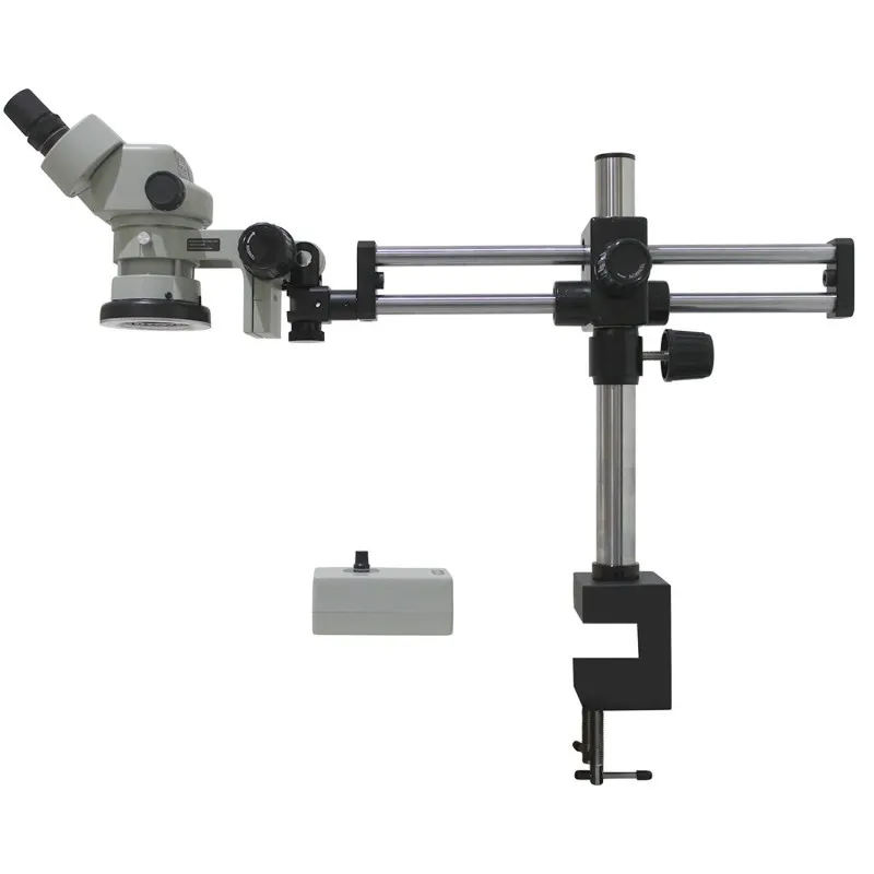 Aven Tools SPZH-135 [SPZH135-209-536] Stereo Zoom Binocular Microscope on Dual Arm Boom Stand with Integrated Ring Light, 21x to 135x Magnification