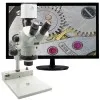 Aven Tools SPZHT-135 [SPZHT-135-258-512]  Stereo Zoom Trinocular Microscope with Mighty Cam Pro Camera and PLED Stand, 21x to 135x Magnification