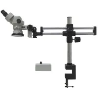 Aven Tools SPZHT-135 [SPZHT135-209-536] Stereo Zoom Trinocular Microscope on Dual Arm Boom Stand with Integrated Ring Light, 21x to 135x Magnification