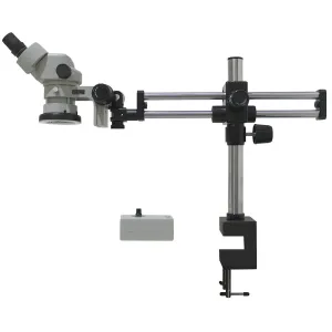 Aven Tools SPZHT-135 [SPZHT135-209-536] Stereo Zoom Trinocular Microscope on Dual Arm Boom Stand with Integrated Ring Light, 21x to 135x Magnification
