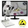 Aven Tools SPZV-50E [SPZV-50E-258-514-ESD] Stereo Zoom Trinocular Microscope with Mighty Cam Pro Camera and PLED Stand, ESD Safe, 6.7x to 50x