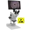 Aven Tools SPZV-50E [SPZV-50E-514-260] Stereo Zoom Trinocular Microscope with Mighty Cam Eidos 2M Camera & Integrated Monitor, ESD Safe, 6.7x to 50x