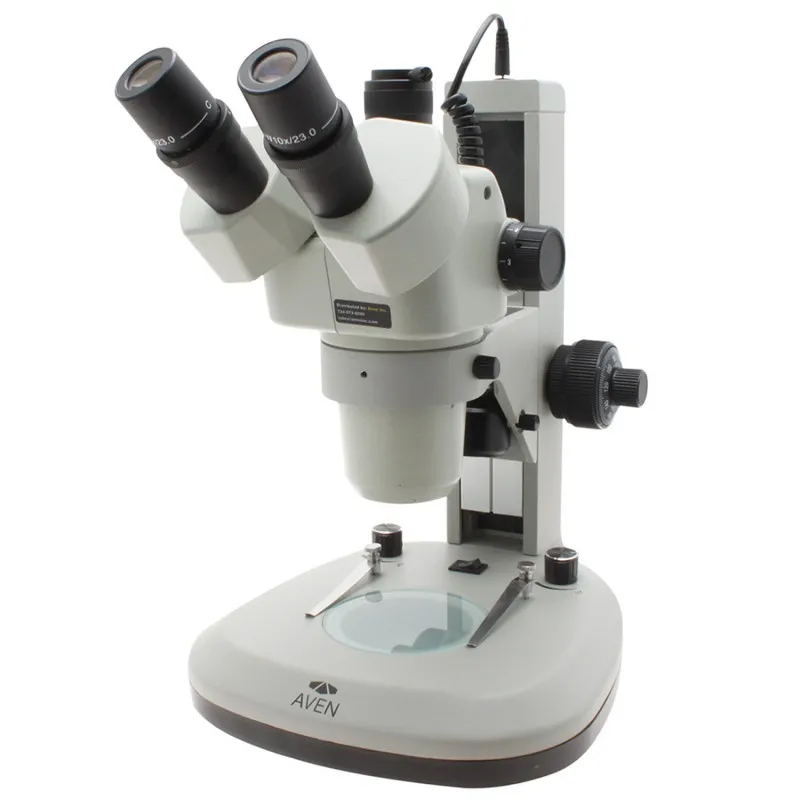 Aven Tools SPZV50 [SPZV50-506] Trinocular Microscope (6.7x - 50x), 280 mm Track Stand with Overhead and Backlight LEDs