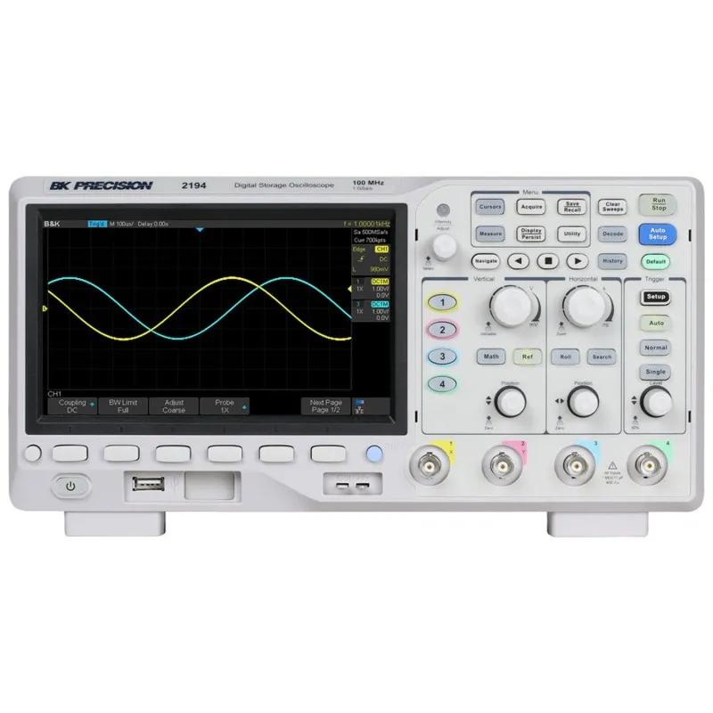 BK Precision 2194 [2194-230V] 100 MHz, 1 GSa/s, 4 Channel Digital Storage Oscilloscope, 230VAC Line Input