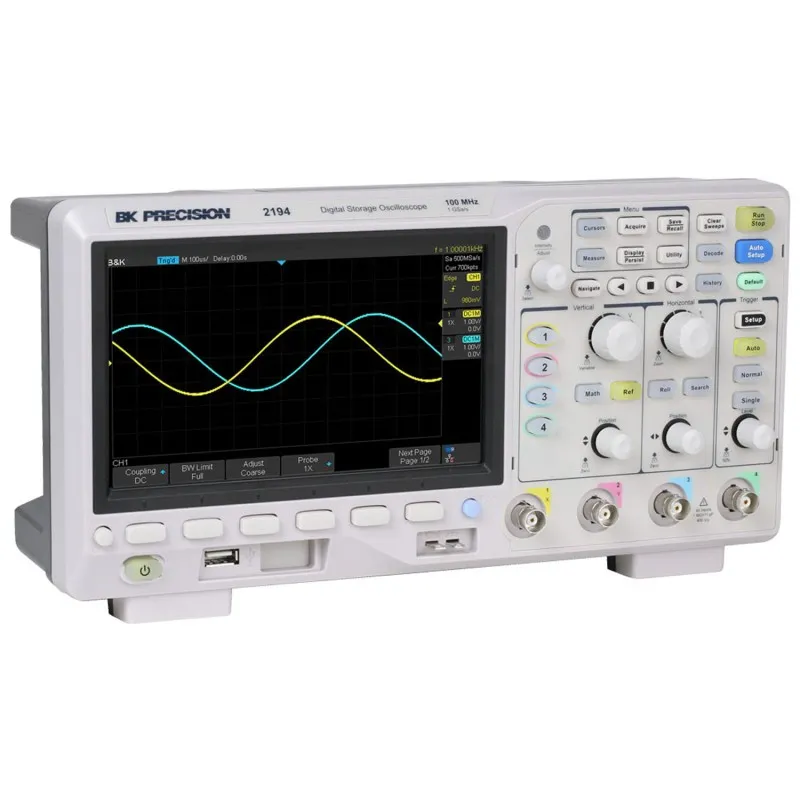 BK Precision 2194 [2194-230V] 100 MHz, 1 GSa/s, 4 Channel Digital Storage Oscilloscope, 230VAC Line Input