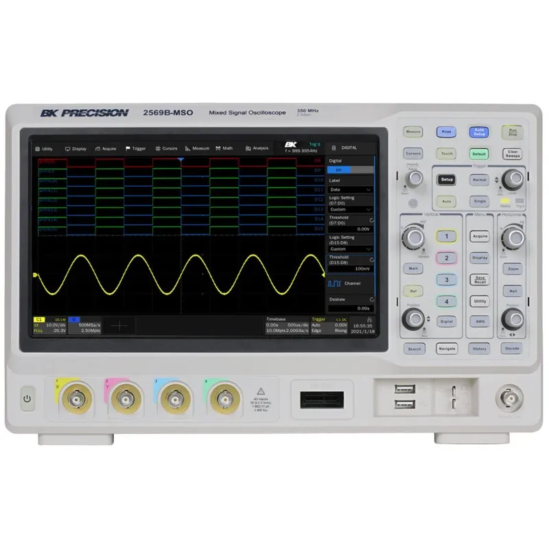 BK Precision 2569B-MSO [2569B-MSO-230V] 350 MHz, 4 Channel, 2 GSa/s Mixed Signal Oscilloscope, 230V Line Input