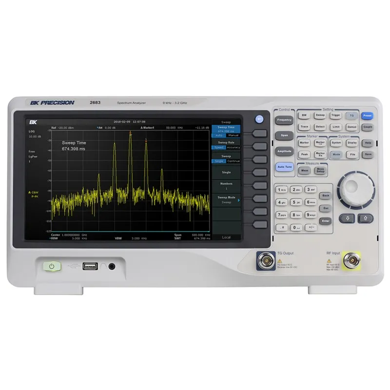 BK Precision 2683 [2683-230V] 9 kHz to 3.2 GHz Benchtop Spectrum Analyzer, 230VAC Line Input