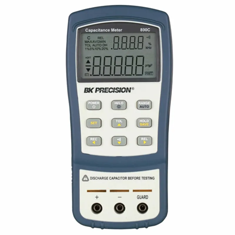 BK Precision 890C Dual-Display Handheld Capacitance Meter, 11,000-Count, 50 mF, 220VAC Line Input