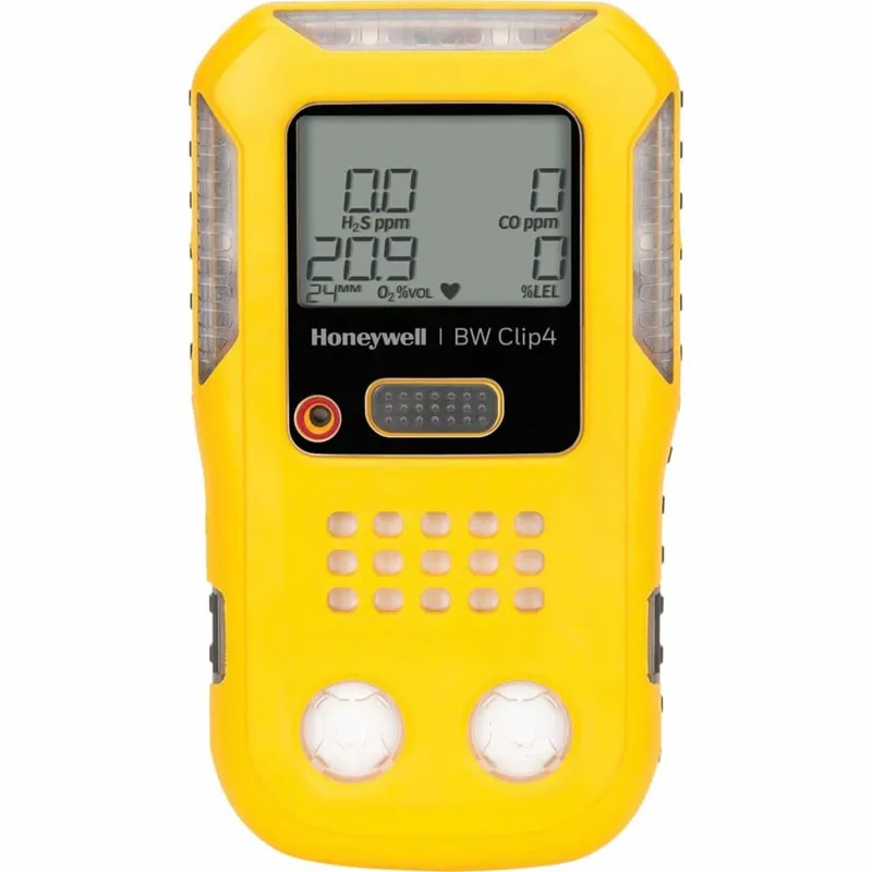 BW Technologies BW Clip4 [BWC4-Y-E] 4-Gas Detector, Oxygen, Combustible Gases, Hydrogen Sulfide, Carbon Monoxide (O2, LEL, H2S, CO), Europe - Yellow