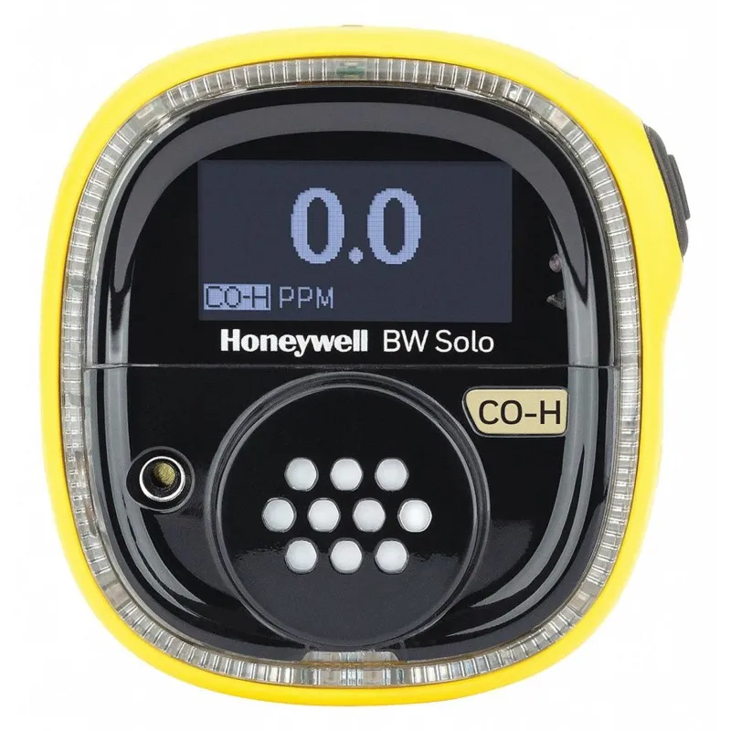 BW Technologies BW Solo [BWS1-M2-Y] Single-Gas Detector, Carbon Monoxide, Hydrogen (H2) Resistant (CO-H) Wireless - Yellow