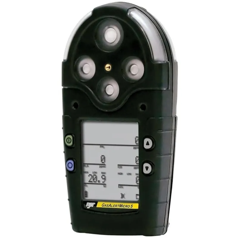 BW Technologies GasAlert Micro 5 M5-XWCY-R-P-D-B-E-00] Multi-Gas Detector w/Rechargeable and Pump, Oxygen (O2), %LEL, Chlorine (Cl2), Carbon Monoxide (CO), Hydrogen Sulphide (H2S), Europe - Black