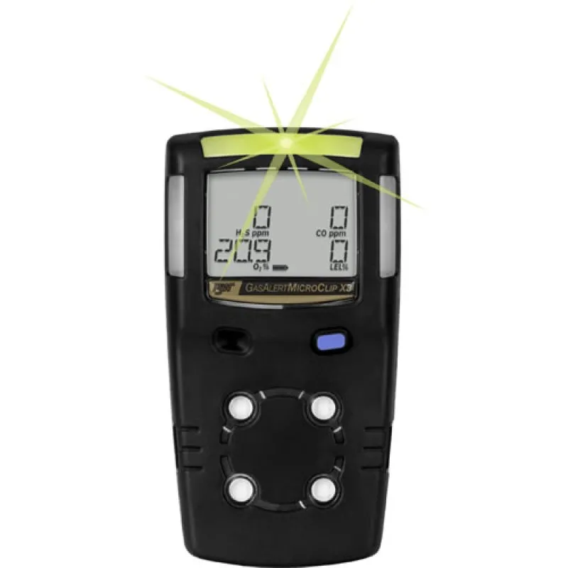 BW Technologies GasAlert MicroClip X3 [MCX3-00HM-B-NA] 2-Gas Detector, Hydrogen Sulfide (H2S), Carbon Monoxide (CO) - Black