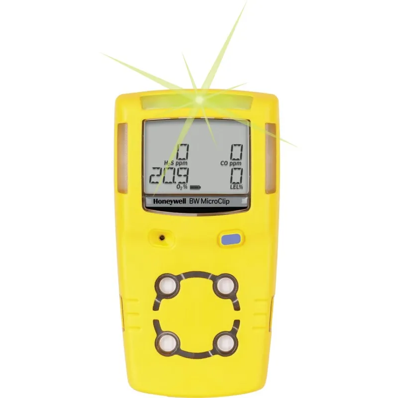 BW Technologies GasAlert MicroClip XL [MCXL-XWHM-Y-NA] 4-Gas Detector, Combustible, Oxygen, Hydrogen Sulfide & Carbon Monoxide (%LEL, O2, H2S, CO) - Yellow