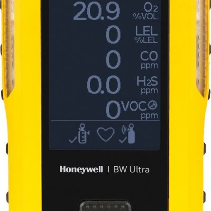 BW Technologies Ultra [HU-X1W2H1M1B1-Y-N] 5-Gas Detector, Oxygen, % LEL (unfiltered), Hydrogen Sulfide, Carbon Monoxide, IR (infrared) for CO2 (O2, LEL, H2S, CO, IR) - Yellow