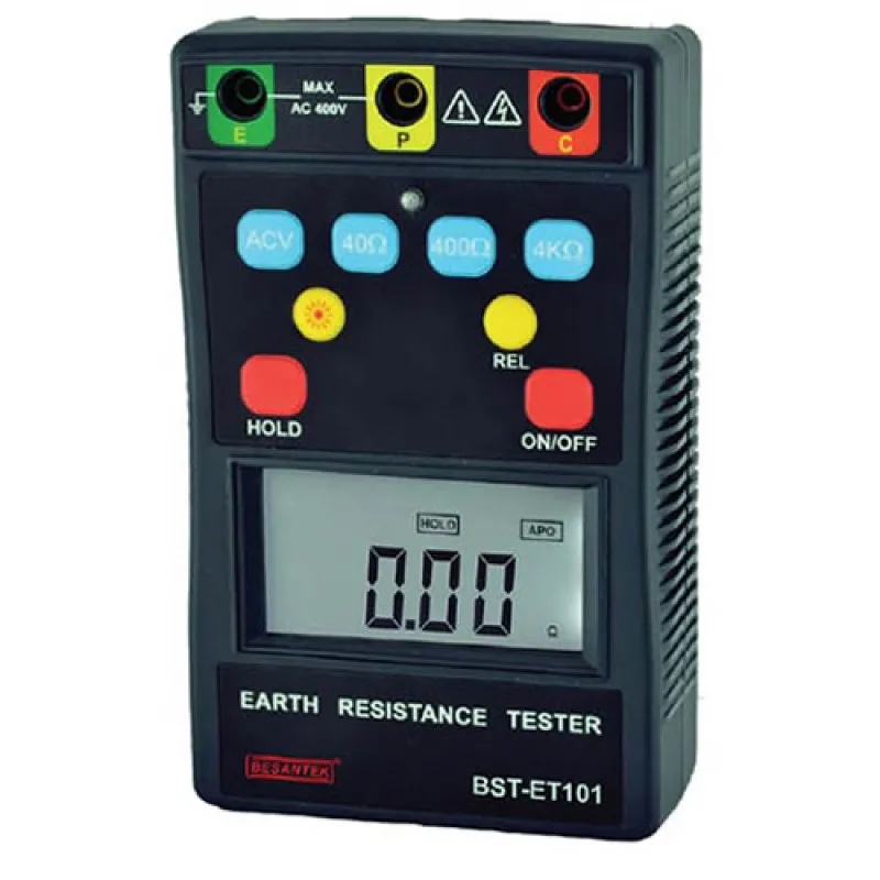Besantek BST-ET101 [BST-ET101] Earth Ground Resistance Tester, 3 Range: 40 Ohm, 400 Ohm, 4 kOhm