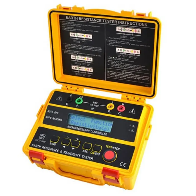 Besantek BSTET103 [BST-ET103] 4-Wire Ground Resistance Tester with Resistivity Test, 200 Stored Records