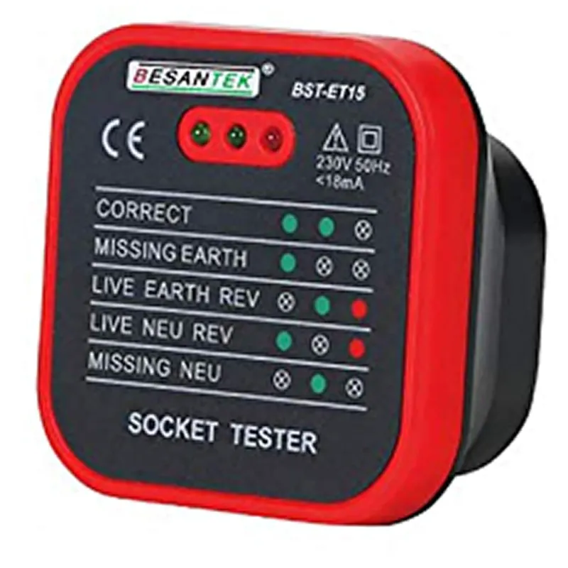 Besantek BSTET15 [BST-ET15] Socket Tester with LED Indicators