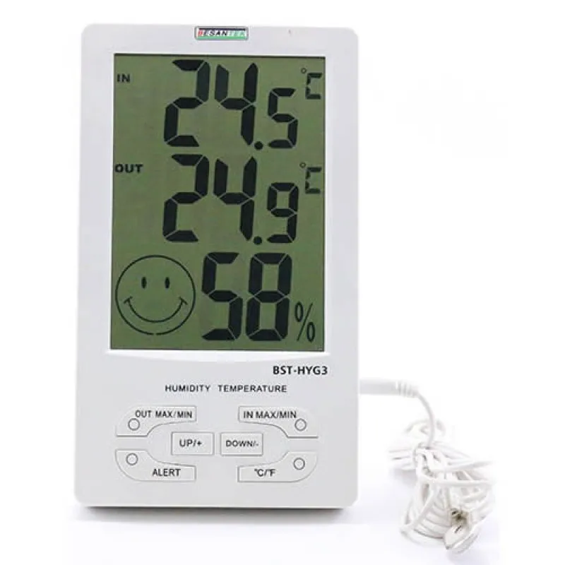 Besantek BST-HYG3 [BST-HYG3] Large Display Thermo-Hygrometer with Alerts