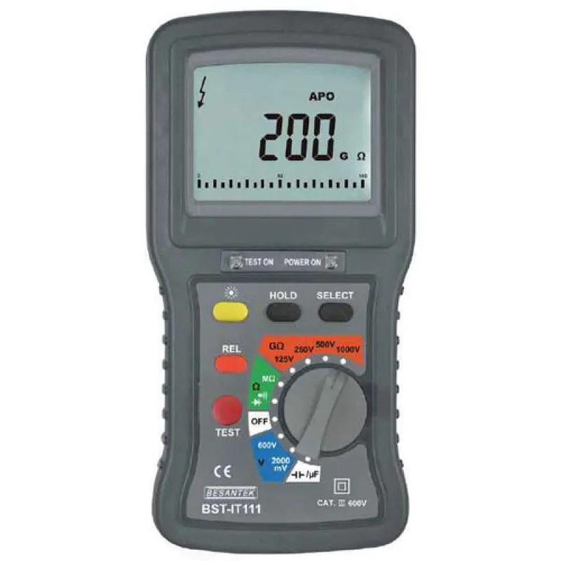 Besantek BSTIT111 [BST-IT111] Digital Insulation Tester, 1kV, with Multimeter