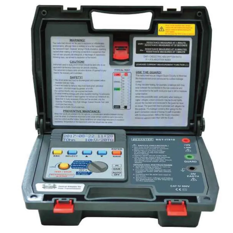 Besantek BSTIT810 [BST-IT810] Digital High Voltage Insulation Tester, 10kV with 4 Insulation Test Voltages, 1000V, 2500V, 5000V, and 10000V