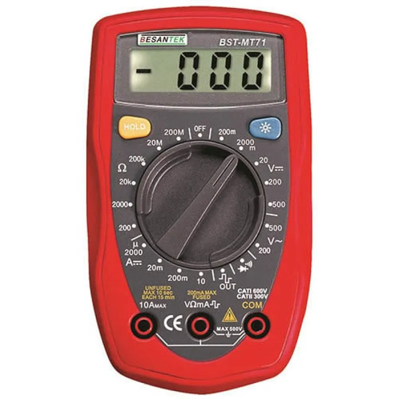 Besantek BSTMT71 [BST-MT71] Manual Ranging Pocket Digital Multimeter, 250V AC/DC, 10A