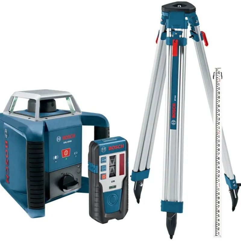 Bosch GRL400HCK [GRL 400 HCK] Horizontal Self-Leveling Rotary Laser with Tripod and Grade Rod