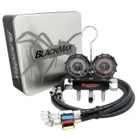 CPS Blackmax [MBH4P5EZ] 2-Valve Manifold and Gauge Set, 1/4in SAE, 45° Fittings