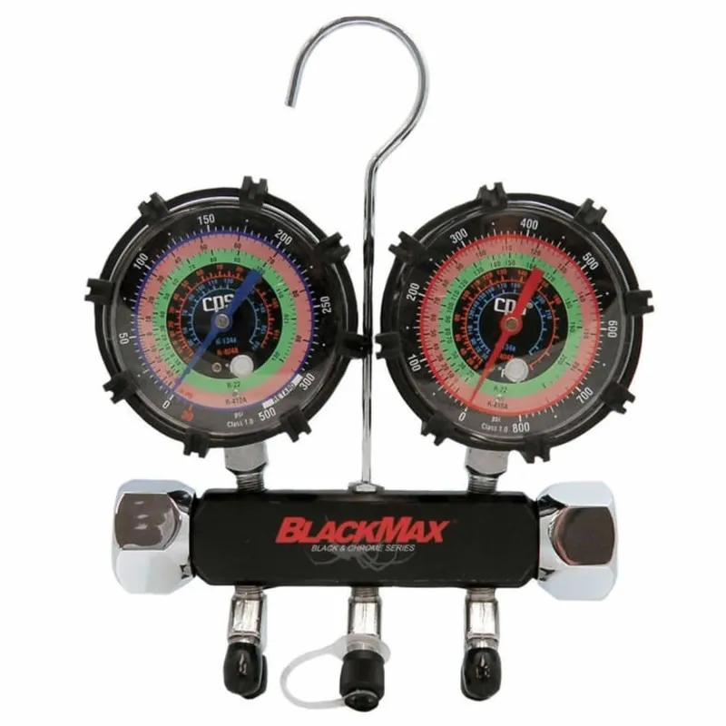 CPS Blackmax Triple Seal [MBH5P5EZ] 2-Valve Manifold and Gauge Set with Ball Valves, ¼" SAE fittings