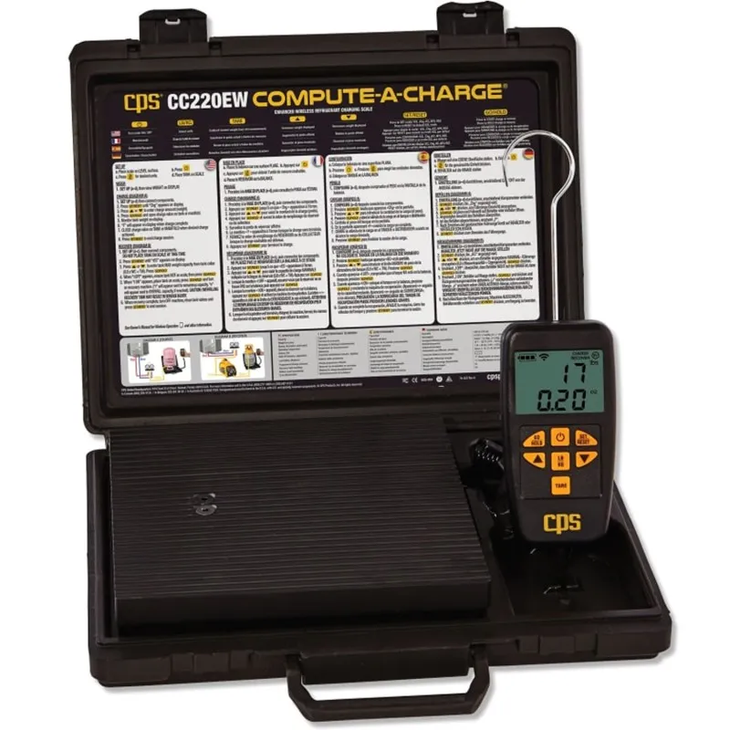 CPS CC220EW [CC220EW] Compute-a-Charge Enhanced Wireless Refrigerant Recovery Scale, 220 lb (100 kg) Capacity