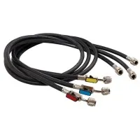 CPS Pro-Set  [HP5BKEZ3]  Premium 1/4in Black Refrigerant Charging Hose with Ball Valve Ends