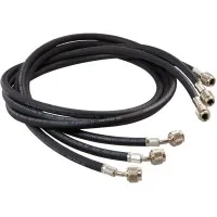 CPS HP5BKZ3 [HP5BKZ3] Black Premium Charging Hose, Chrome 1/4 in. SAE Fittings, 5ft, 3 Pack