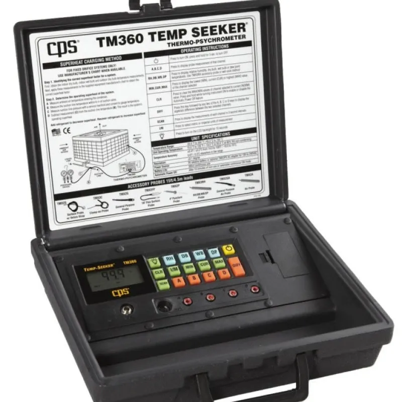 CPS TM360 [TM360] Temp-Seeker 4-Station Thermo-Psychrometer with TMX2G General-Purpose Probe