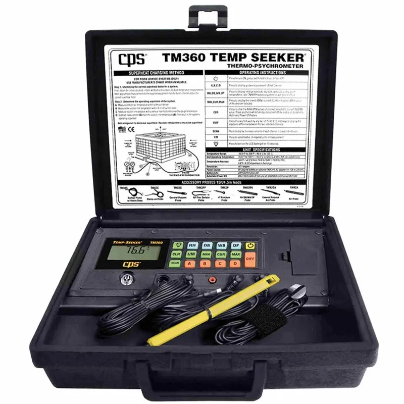 CPS TM360 [TM360] Temp-Seeker 4-Station Thermo-Psychrometer with TMX2G General-Purpose Probe