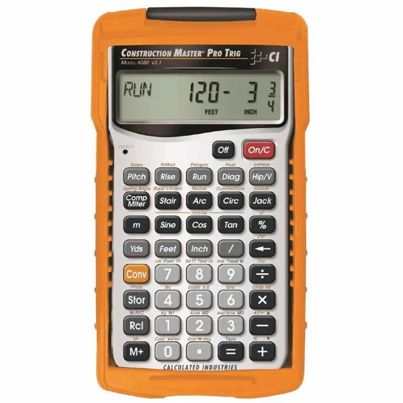 Calculated Industries Construction Master Pro Trig [4080] Advanced Feet-Inch-Fraction Construction-Math Calculator with Full Trig Functions