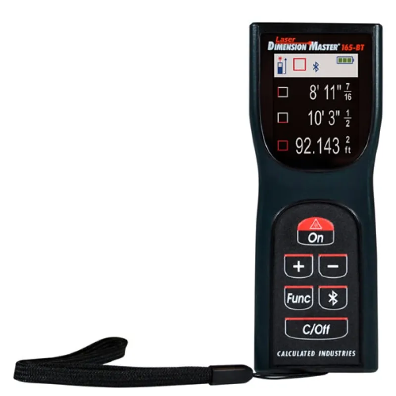 Calculated Industries Laser Dimension 165-BT [3360] 165' (50m) Laser Distance Measurer with Bluetooth