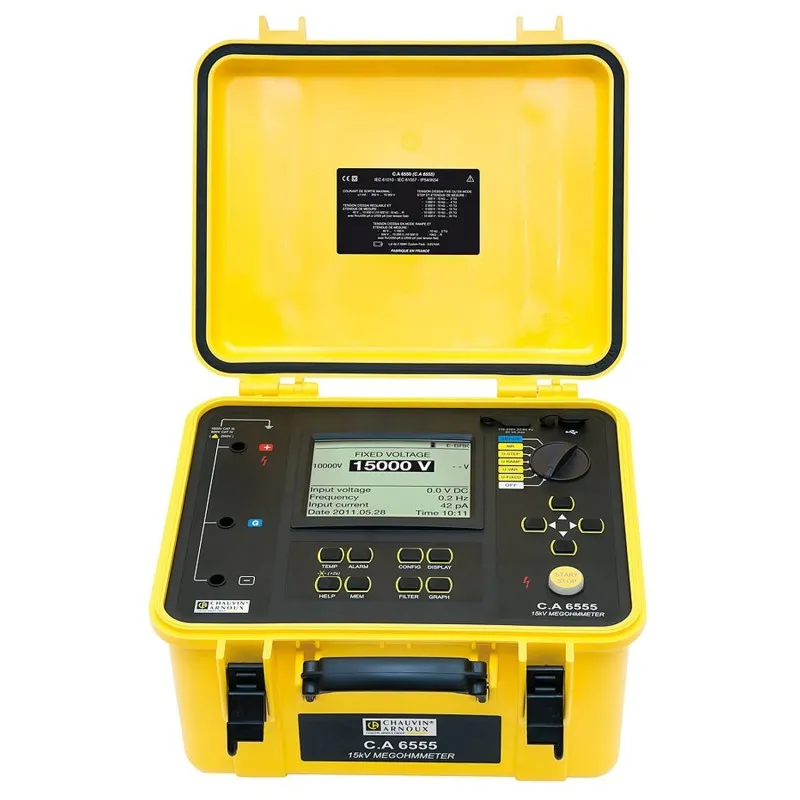 Chauvin Arnoux CA 6555 [P01139716] Insulation Tester 500 V, 1000 V, 2500 V, 5000 V, 10000 V, 15000 V 30 TΩ