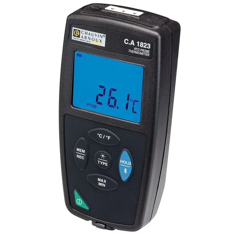 Chauvin Arnoux CA 1823 [P01654823] 1-Channels RTD Thermometer Data Logger, -100 to + 400°C (-148 to + 752°F) Sensor Type PT100 & PT1000