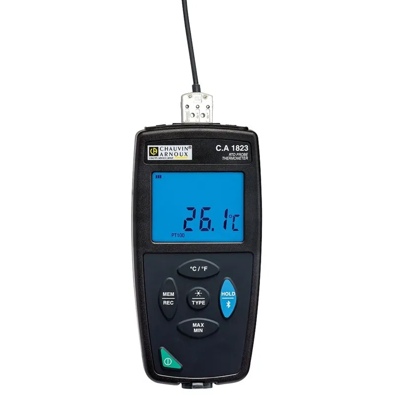 Chauvin Arnoux CA 1823 [P01654823] 1-Channels RTD Thermometer Data Logger, -100 to + 400°C (-148 to + 752°F) Sensor Type PT100 & PT1000
