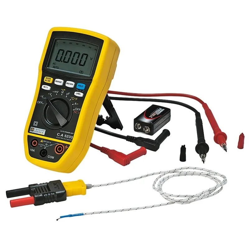Chauvin Arnoux CA 5233 [P01196733] 10A AC / 10A DC, 600V AC True RMS Digital Multimeter with Type K Adaptor
