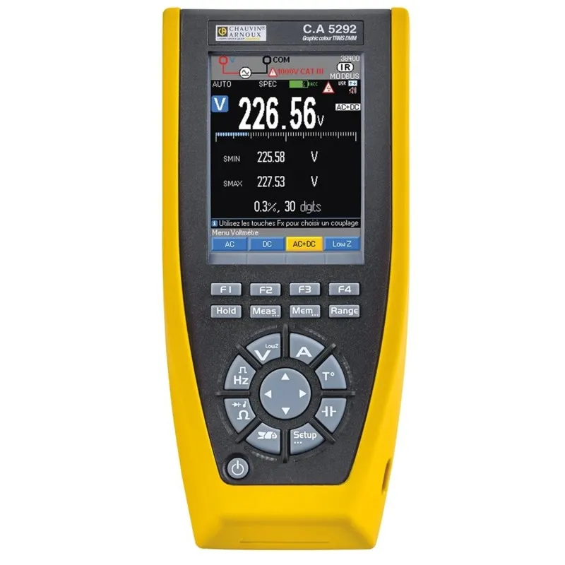 Chauvin Arnoux CA 5292 [P01196802] 20A AC/DC, 1000V AC Handheld Digital Color Graphical Multimeter