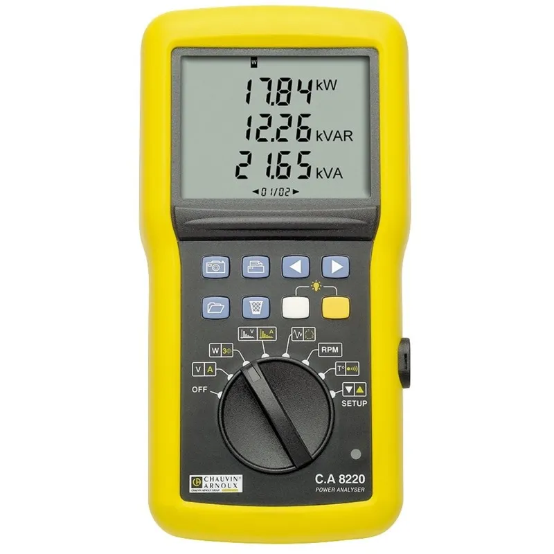 Chauvin Arnoux CA 8220 [P01160620] 1,3-Phase, 6500A AC/ 1700A DC, 600V AC Power Quality Analyser
