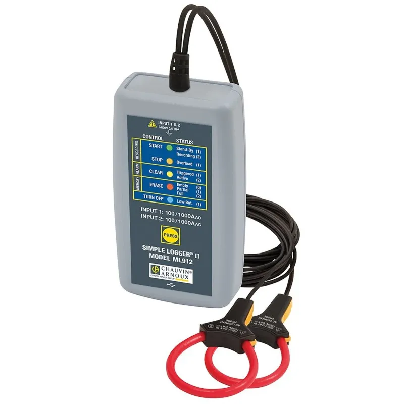 Chauvin Arnoux Simple Logger II ML912 [P01157130] 2-channel Current Logger with Flexible Sensors*DISCONTINUED*